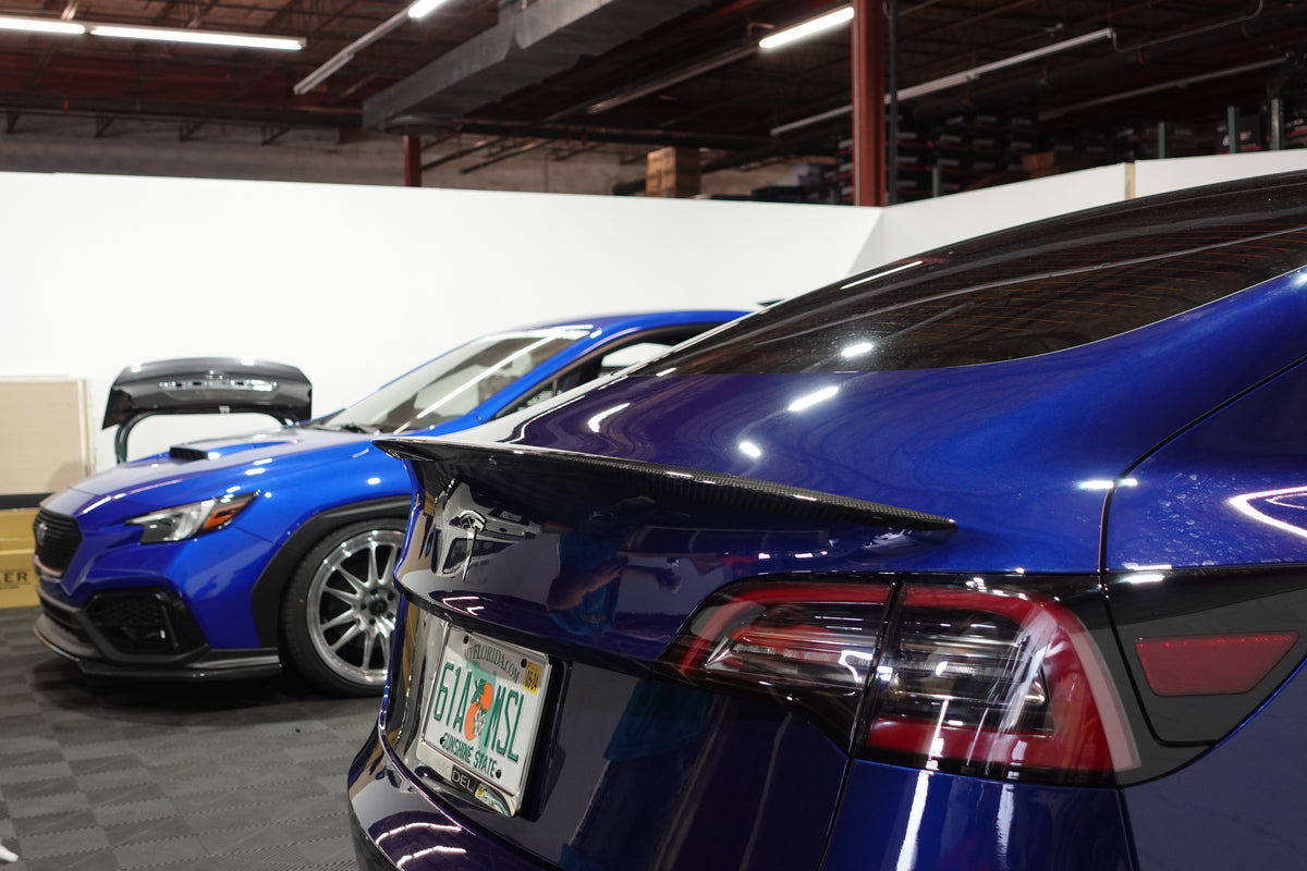 Noble Carbon Fiber P1 Style Rear Trunk Spoiler Tesla Model 3 2017-2023