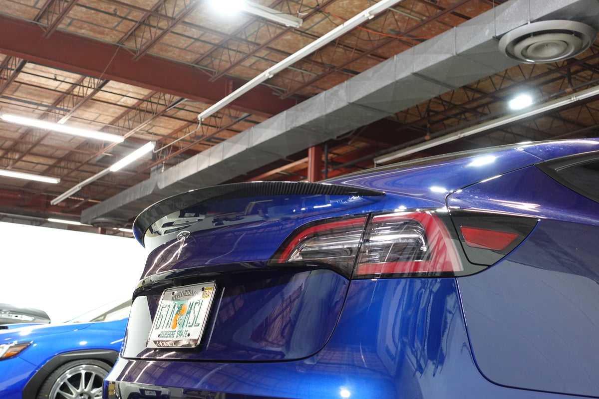 Noble Carbon Fiber P1 Style Rear Trunk Spoiler Tesla Model 3 2017-2023
