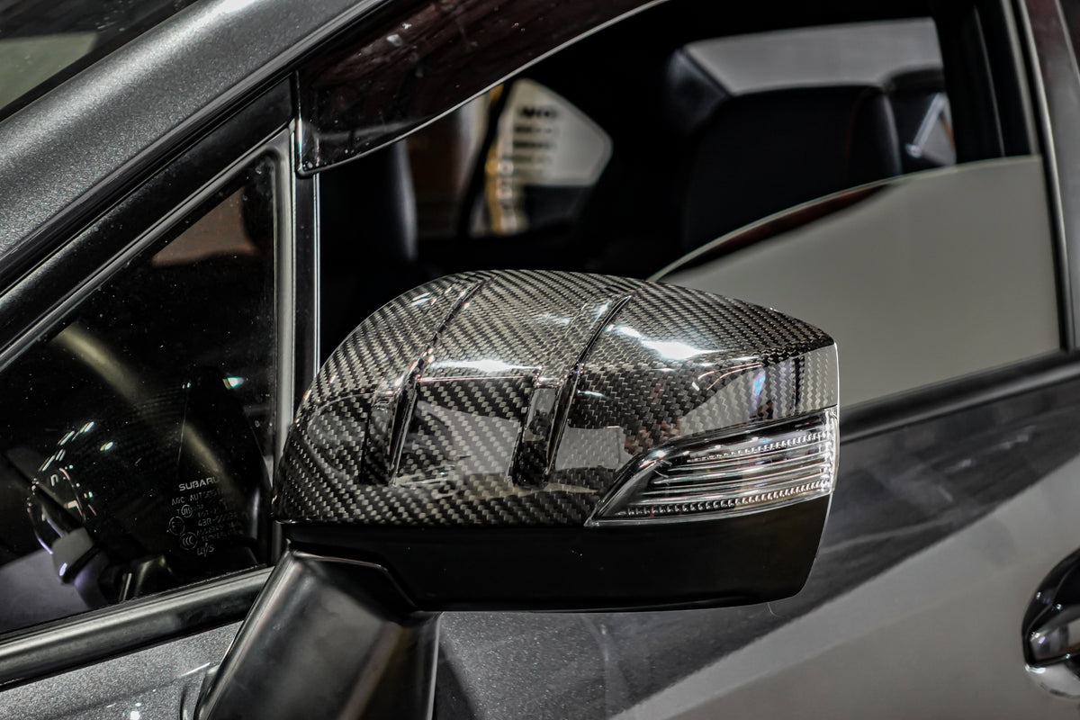 Noble JDM RS-R Squared Carbon Fiber Mirror Covers (with Turn Signal Cutout) - 15-21 WRX / STI