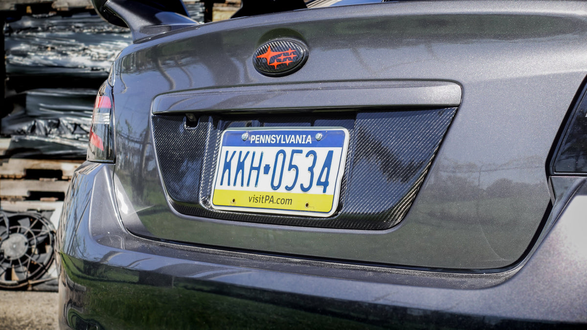 Noble Carbon Fiber License Plate Panel - 15-21 WRX / STI
