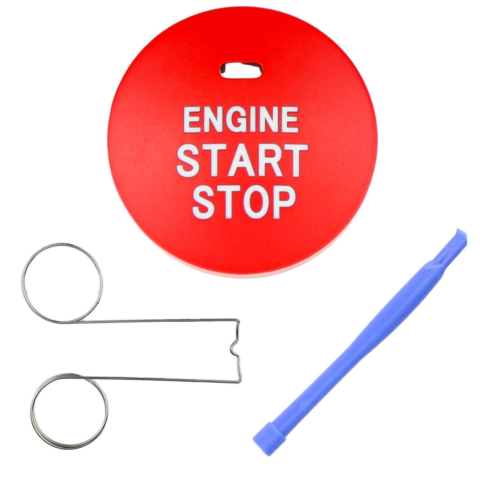 Noble Essentials Race Red Push to Start Cover with Hole - 15-22 WRX, 15-21 STI, 13-18 Crosstrek, 14-18 Forester