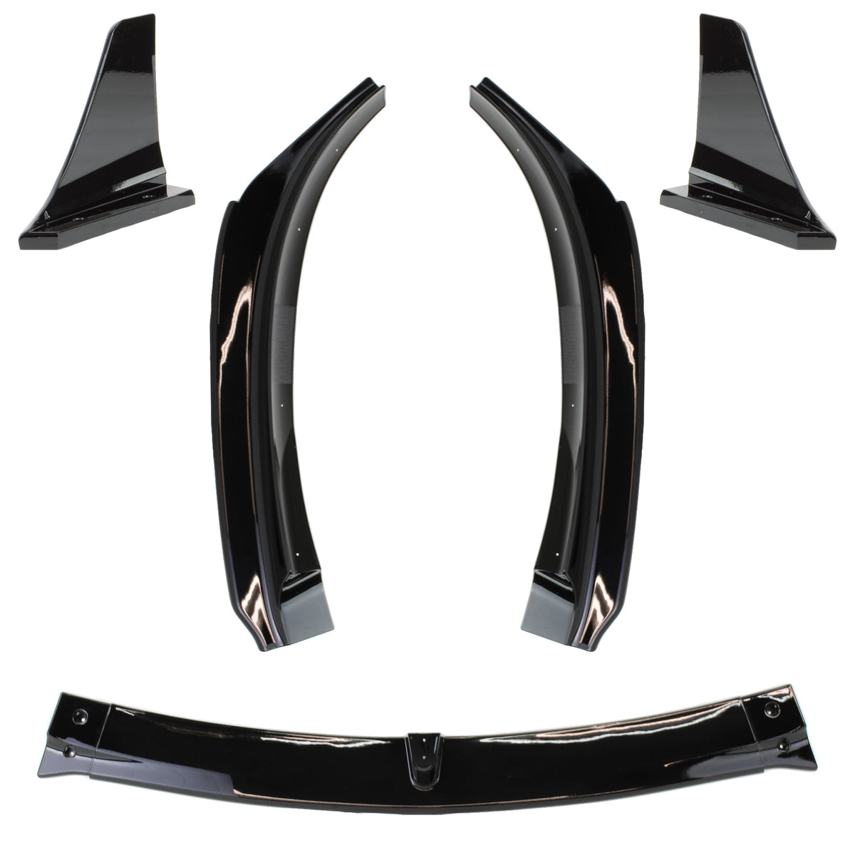 Noble Gloss Black Stage 1 Front Bumper Lip (2 piece) Tesla Model 3 2017-2023