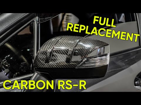 Noble JDM RS-R Squared Carbon Fiber Mirror Covers (with Turn Signal Cutout) - 15-21 WRX / STI